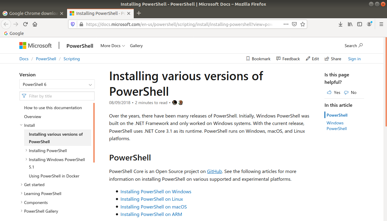 Powershell installeren