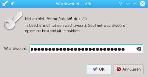 wachtwoord invoeren